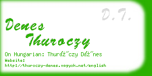 denes thuroczy business card